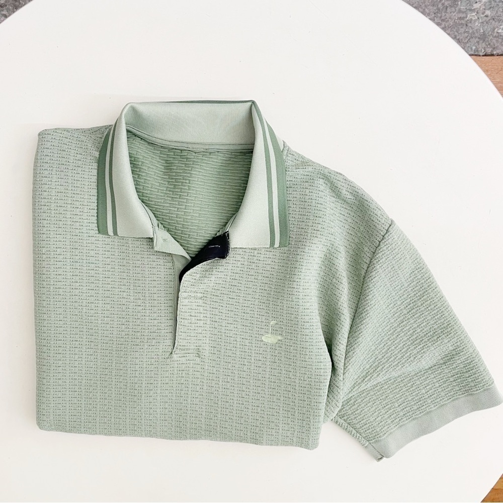 Fabletics Men’s the Fairway Polo Shirt Size XL Green Textured